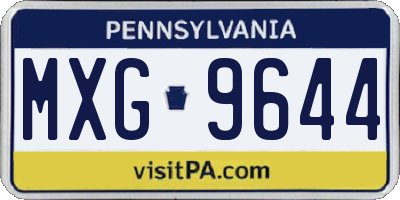 PA license plate MXG9644
