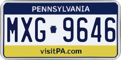 PA license plate MXG9646
