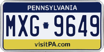 PA license plate MXG9649