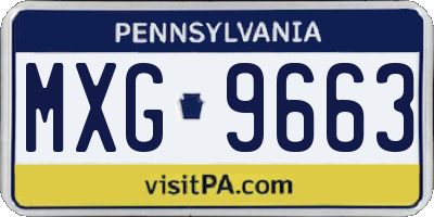 PA license plate MXG9663