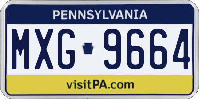 PA license plate MXG9664