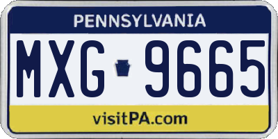PA license plate MXG9665
