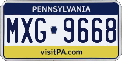 PA license plate MXG9668