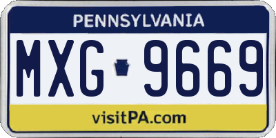 PA license plate MXG9669