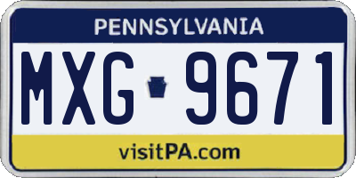 PA license plate MXG9671