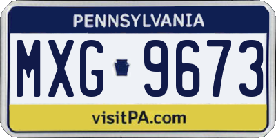 PA license plate MXG9673