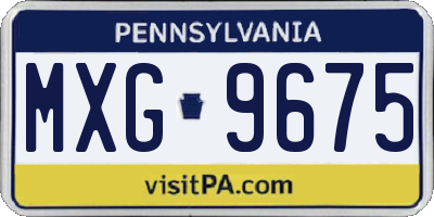 PA license plate MXG9675
