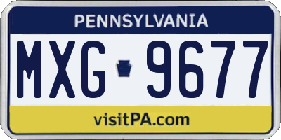 PA license plate MXG9677