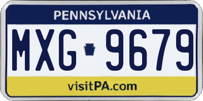 PA license plate MXG9679