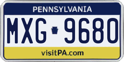 PA license plate MXG9680