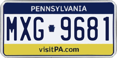 PA license plate MXG9681