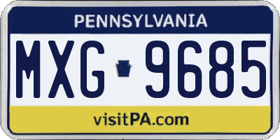 PA license plate MXG9685