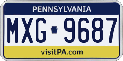 PA license plate MXG9687
