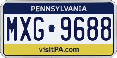 PA license plate MXG9688