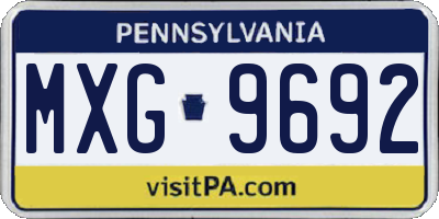 PA license plate MXG9692
