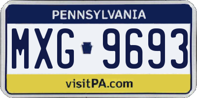 PA license plate MXG9693