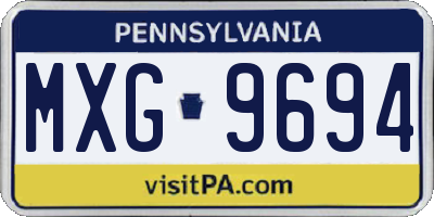 PA license plate MXG9694