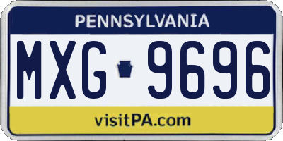 PA license plate MXG9696