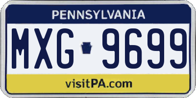 PA license plate MXG9699