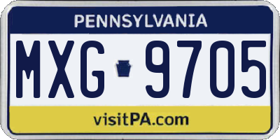 PA license plate MXG9705