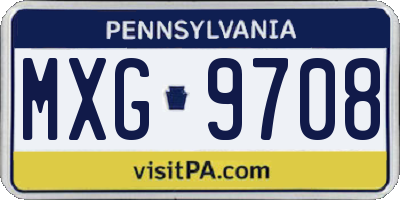 PA license plate MXG9708