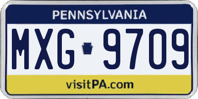 PA license plate MXG9709