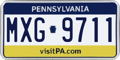 PA license plate MXG9711