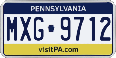 PA license plate MXG9712