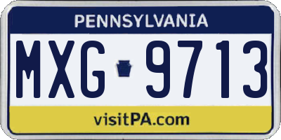 PA license plate MXG9713