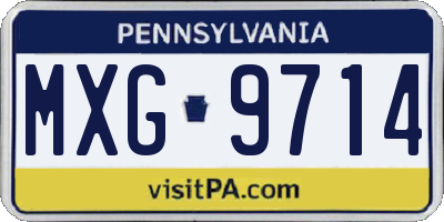 PA license plate MXG9714