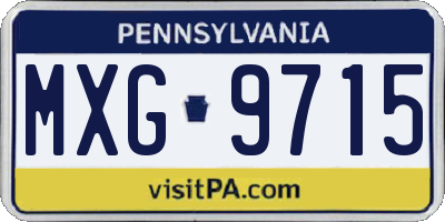 PA license plate MXG9715