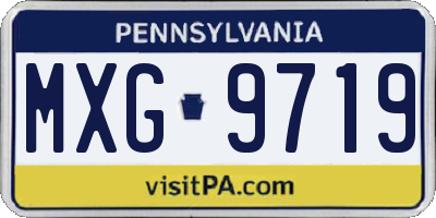 PA license plate MXG9719
