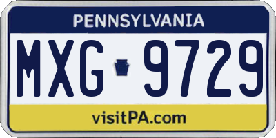 PA license plate MXG9729
