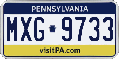 PA license plate MXG9733