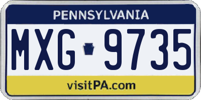 PA license plate MXG9735