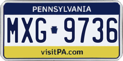 PA license plate MXG9736