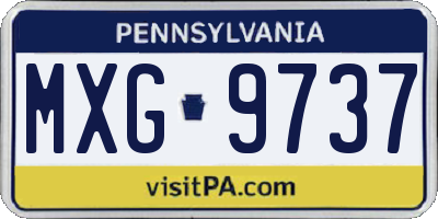 PA license plate MXG9737