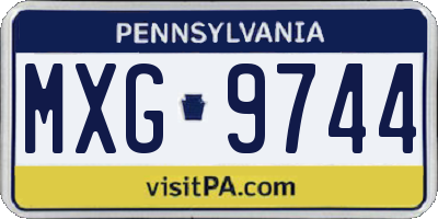 PA license plate MXG9744