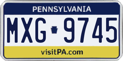 PA license plate MXG9745