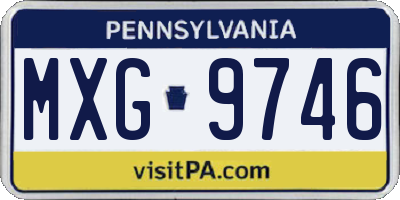 PA license plate MXG9746