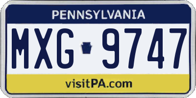PA license plate MXG9747