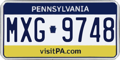 PA license plate MXG9748