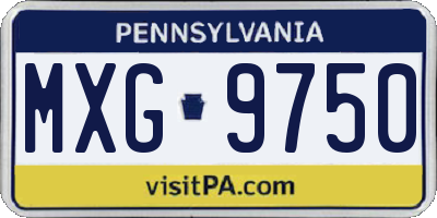 PA license plate MXG9750
