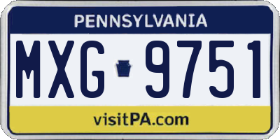 PA license plate MXG9751