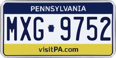 PA license plate MXG9752