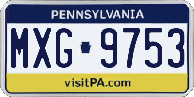 PA license plate MXG9753