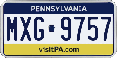 PA license plate MXG9757