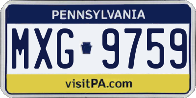 PA license plate MXG9759