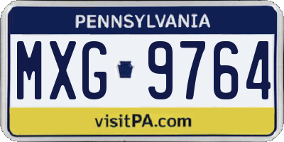PA license plate MXG9764