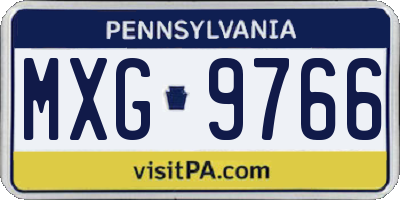 PA license plate MXG9766